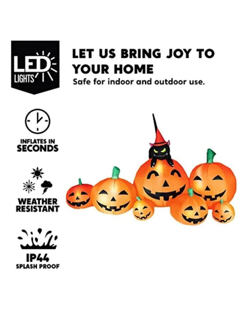7 FT Long Halloween Inflatables Pumpkin Outdoor Decorations